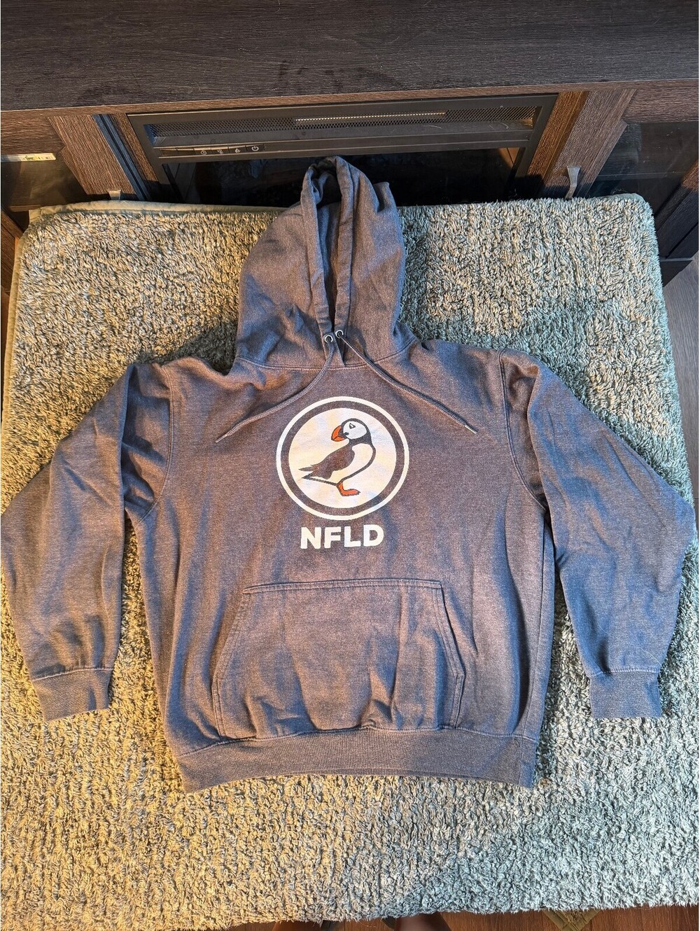 NFLD Gray Hoodie with Puffin Logo, Size Large by ATC